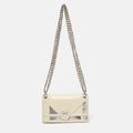Off White Leather and Sequin Mini Diorama Flap Bag