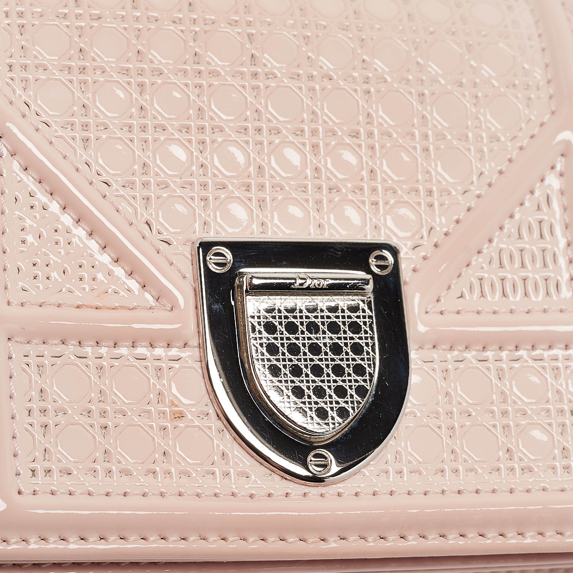 Dior Pink Micro Cannage  Leather Baby Diorama Chain Bag..