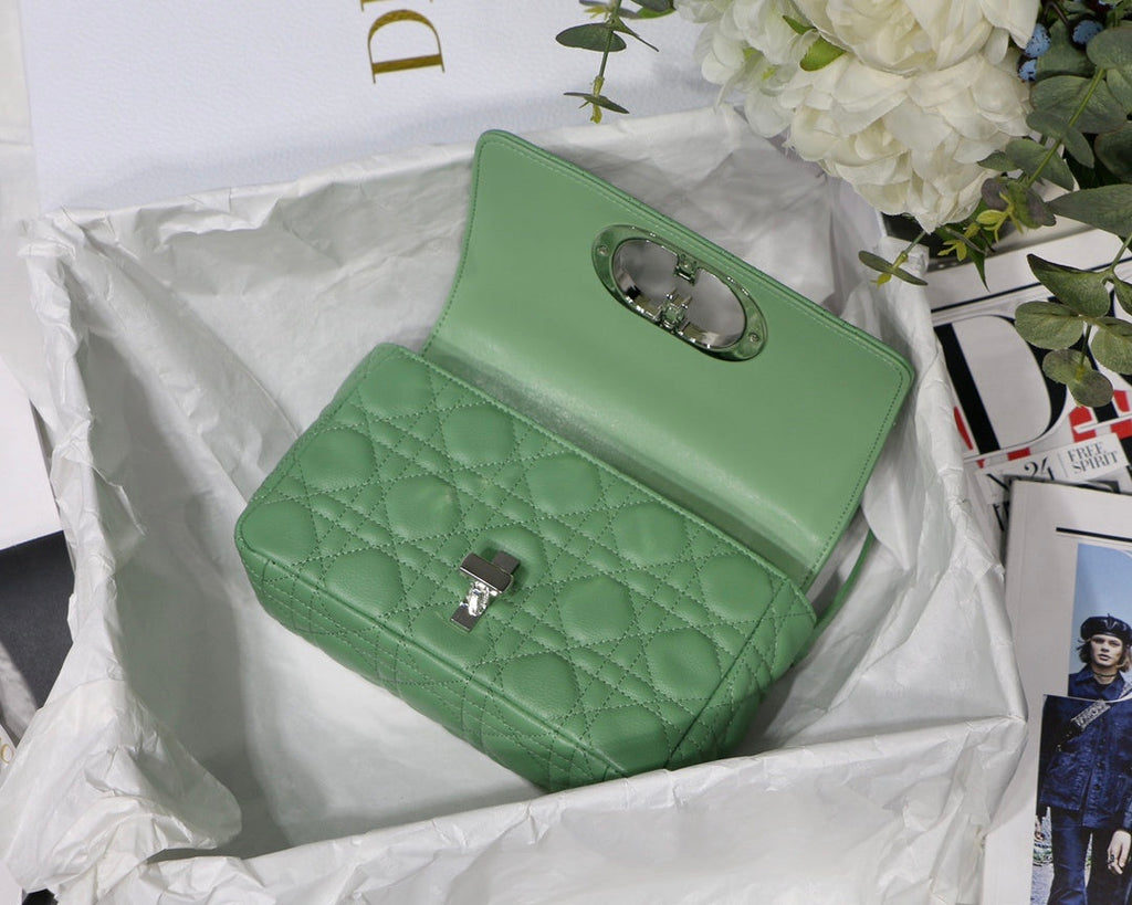Dior Small Caro Bag Green For Women, Women’s Handbags, Shoulder Bags, Crossbody Bags, 20cm/8in CD