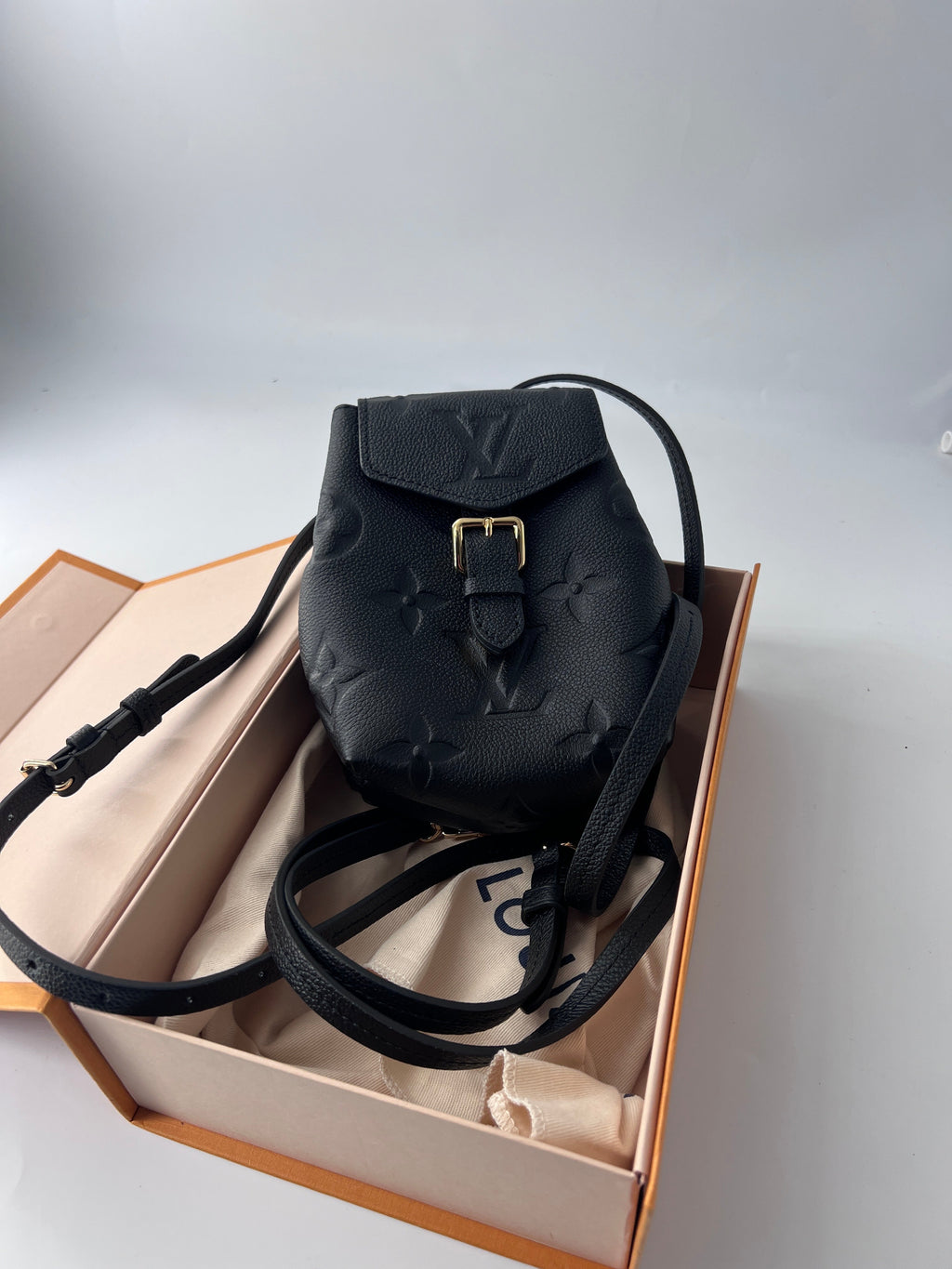 Louis Vuitton Tiny Backpack Monogram Empreinte Giant Black Leather Backpack Bag