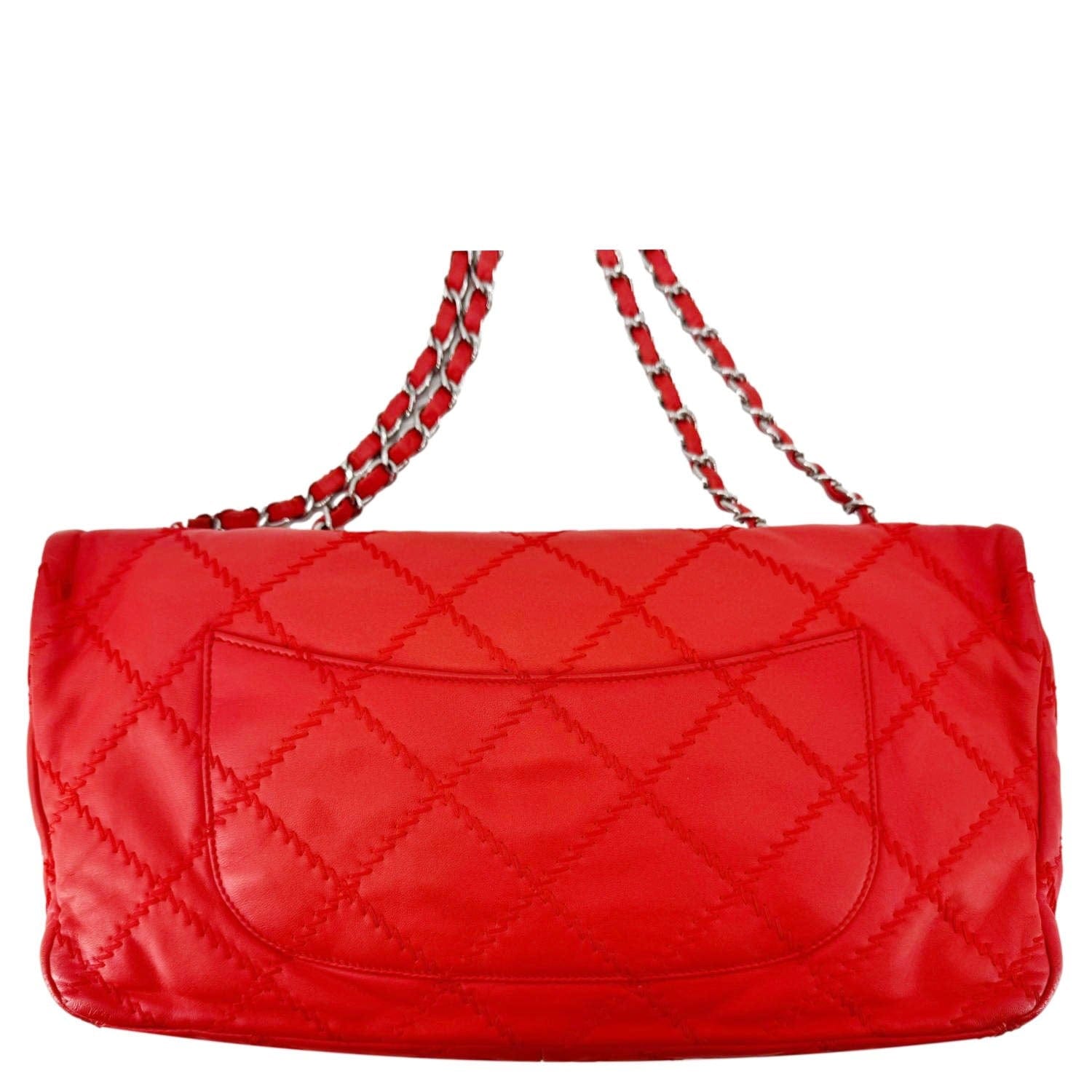 Chanel Ultimate Stitch Flap Large Quilted Leather Crossbody Bag Red
