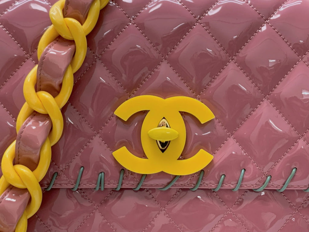 CHLVinyl Classic PiNike and Yellow Shoulder bag For Women 29cm/11.5in