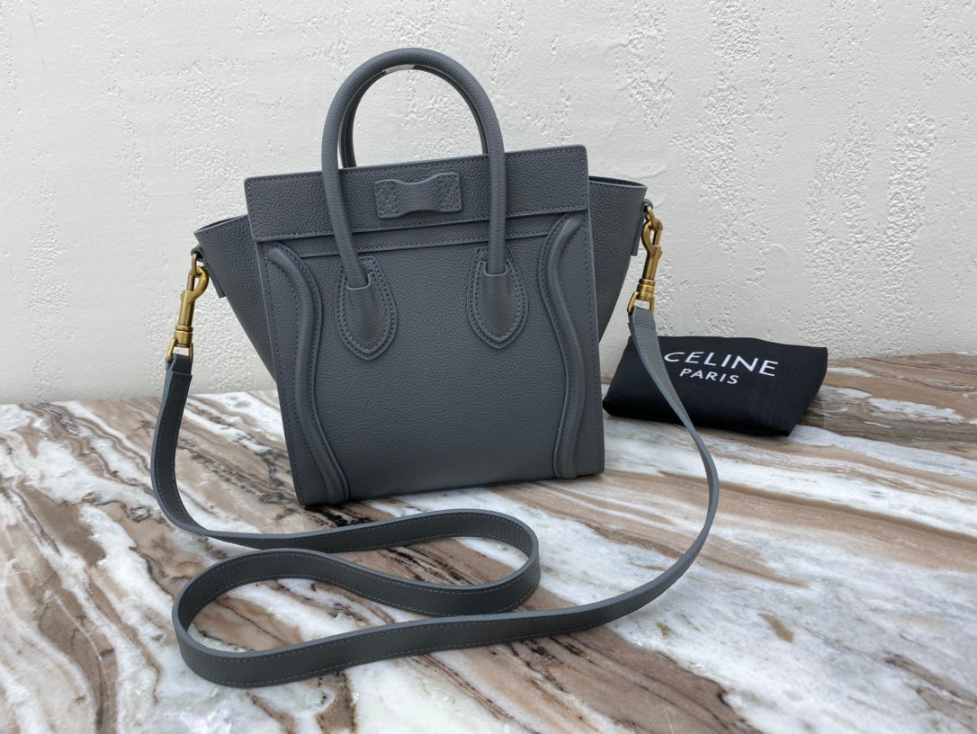 Top Quality Nano LuGucciage Bag In Drummed Grey For WomLB 8in/20cm 189243AQL.10KL