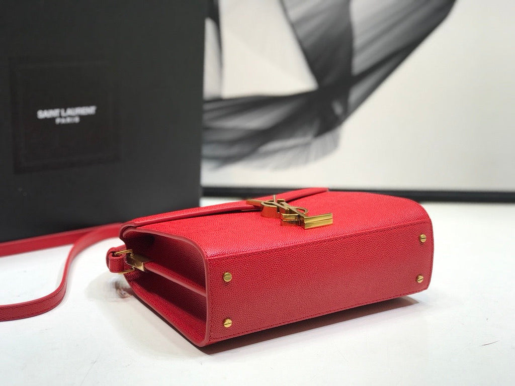 YSSL Cassandra Medium Top Handle Bag Red For Women 9in/24.5cm YSL Â 