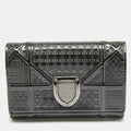 Grey Microcannage  Leather Diorama Trifold Wallet