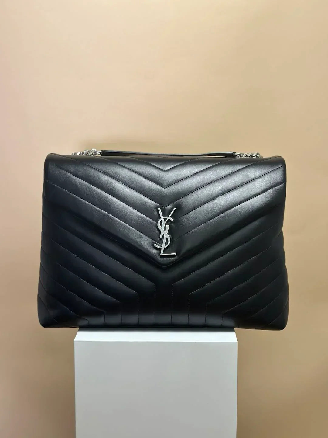Saint Laurent Small Monogram Matelasse LouLou Bag - Black Shoulder B8-44