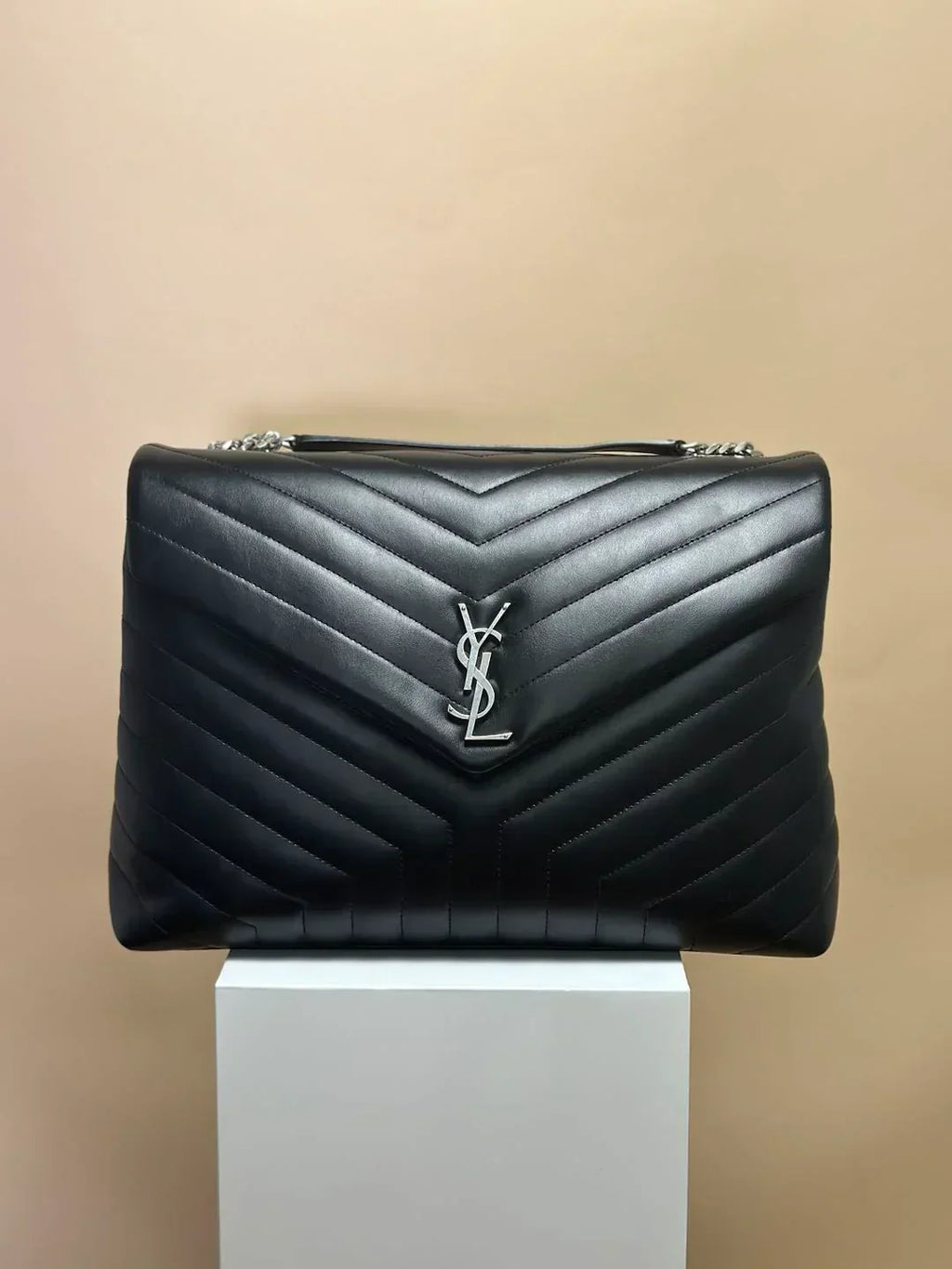 Saint Laurent Small Monogram Matelasse LouLou Bag - Black Shoulder B8-44