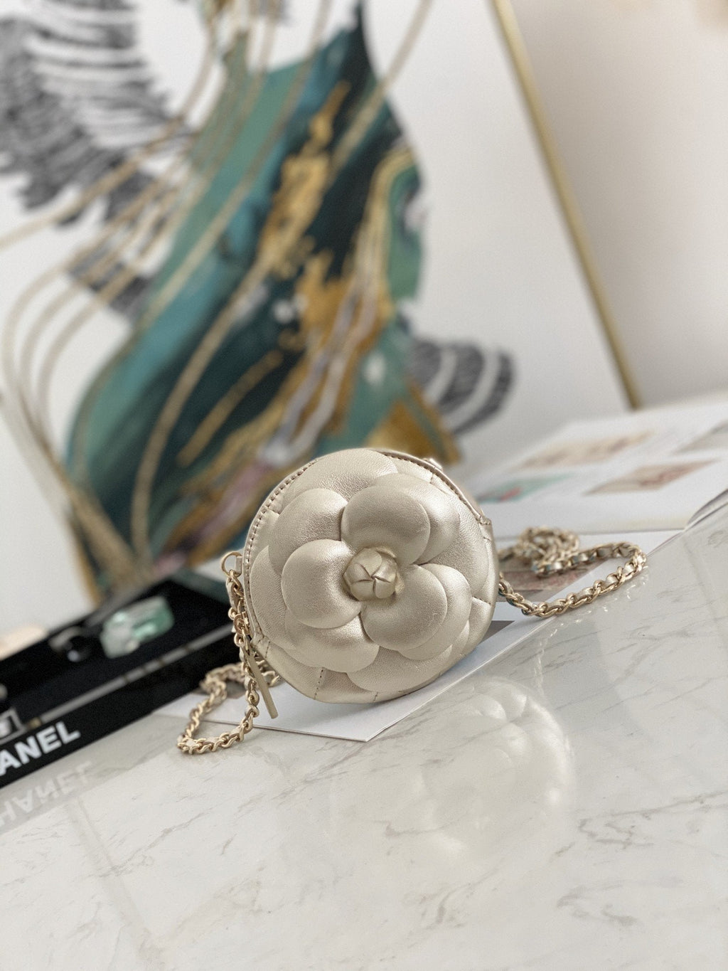 Chanel Camellia Clutch With Chain Gold Bag For Women 11cm/4in