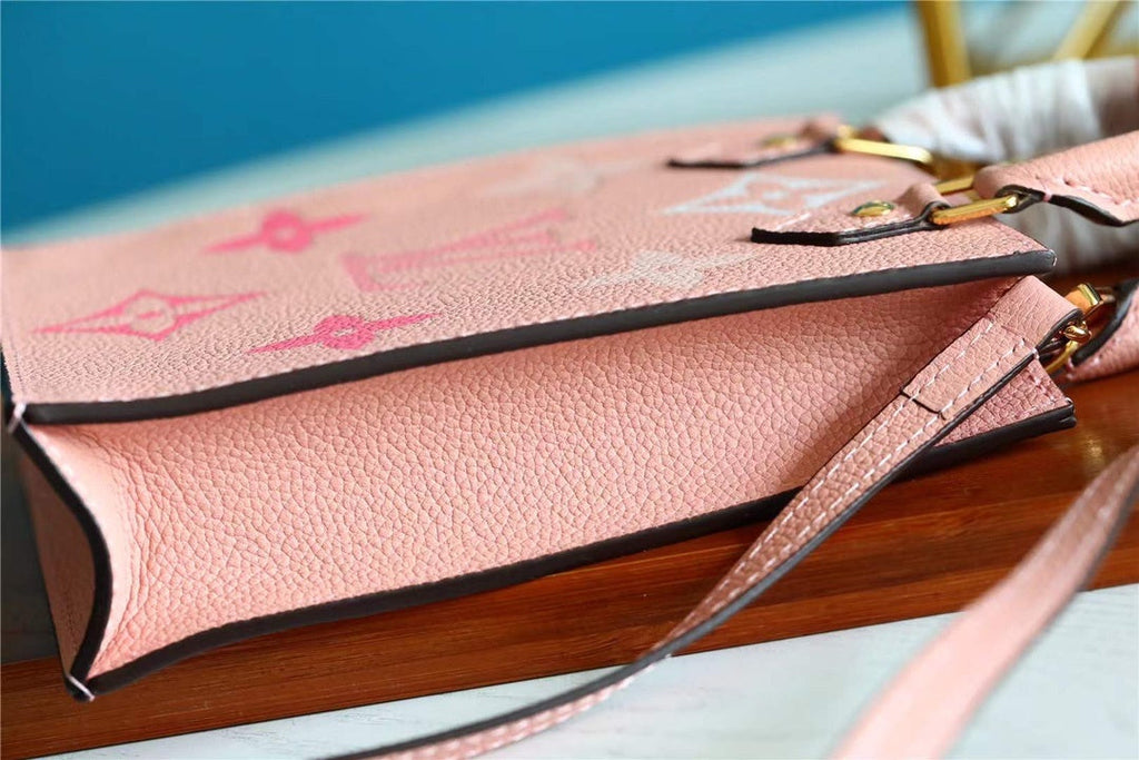 Louis Vuitton Petit Sac Plat Monogram Empreinte Pink For Women, Women’s Handbags, Shoulder And Crossbody Bags 5.5in/14cm Louis Vuitton M80449