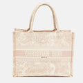 Dior Pink Embroidery Canvas Medium Book Tote..