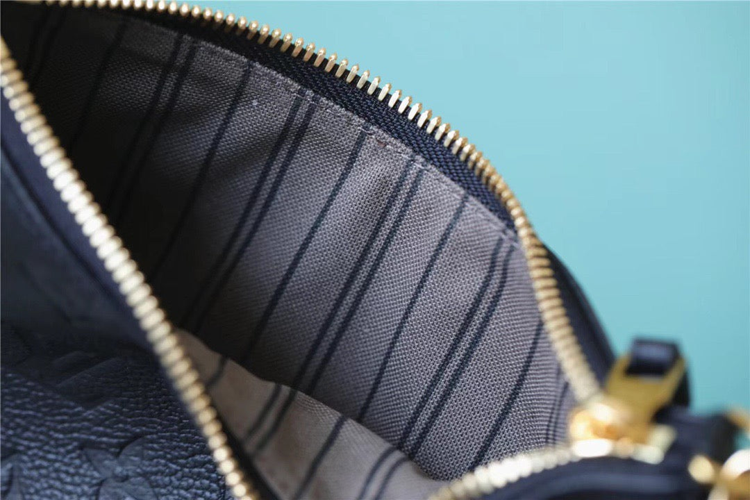 Louis Vuitton Easy Pouch On Strap Monogram Empreinte Black For Women, Women’s Handbags, Shoulder Bags And Crossbody Bags 7.5in/19cm Louis Vuitton M80349