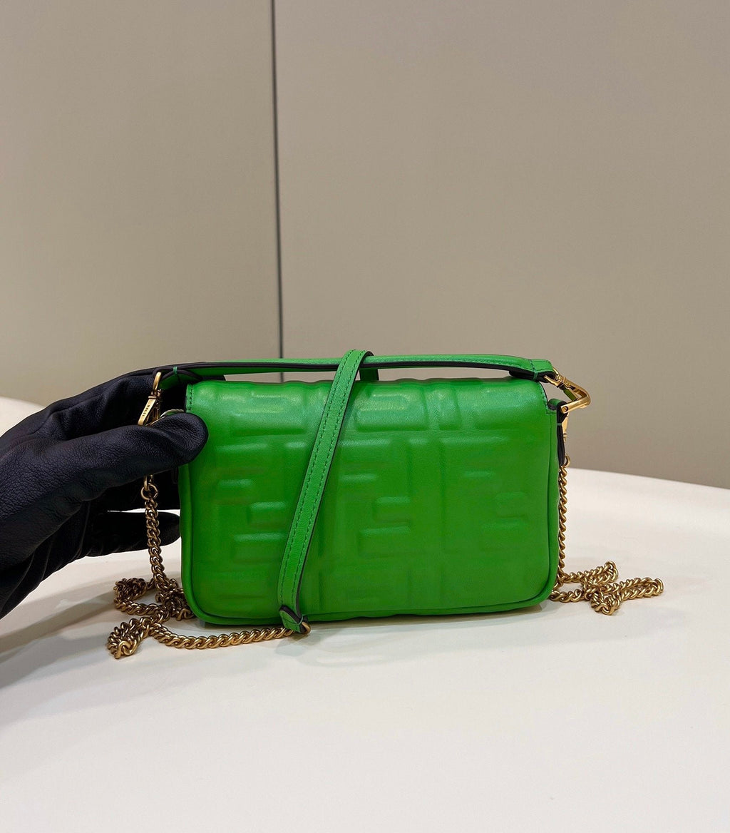 Baguette Green For Women, Women’s Handbags, Shoulder And Crossbody Bags 7.5in/19cm FF 8BS017