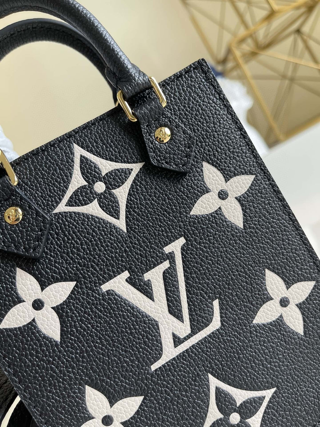 Louis Vuitton Petit Sac Plat Monogram Empreinte Black/Beige For Women, WomenÃƒÂ¢Ã¢â€šÂ¬Ã¢â€žÂ¢s Handbags, Shoulder And Crossbody Bags 5.5in/14cm Louis Vuitton M81416