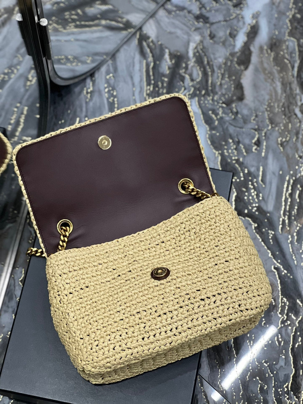 YSSL Niki Medium Chain Bag In RaTop QualityTop Qualitya For Women 11in/28cm Brown YSL 633187Gucci66W7069