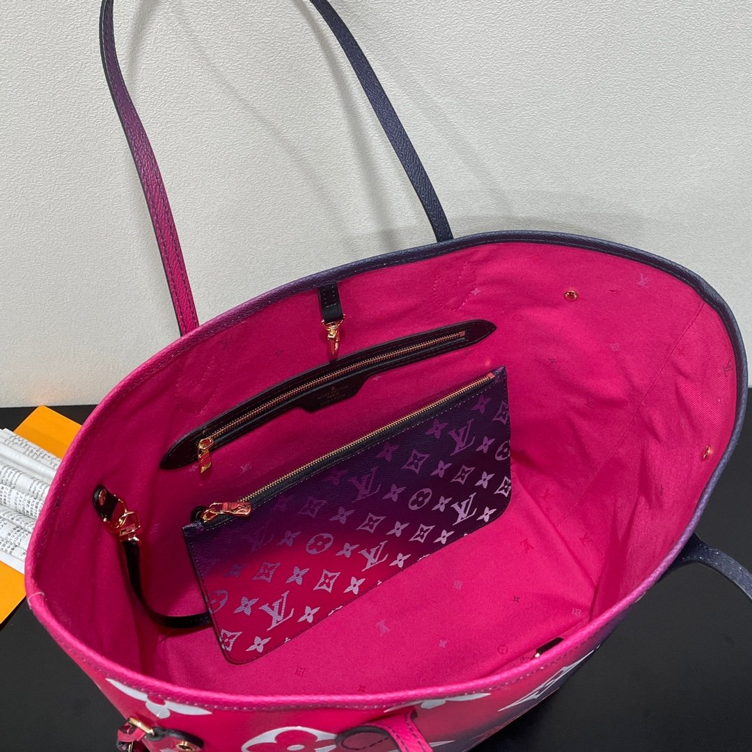 Louis Vuitton Neverfull MM Tote Bag Monogram Canvas Midnight Fuchsia For Women,  Shoulder Bags 12.2in/31cm Louis Vuitton M20511