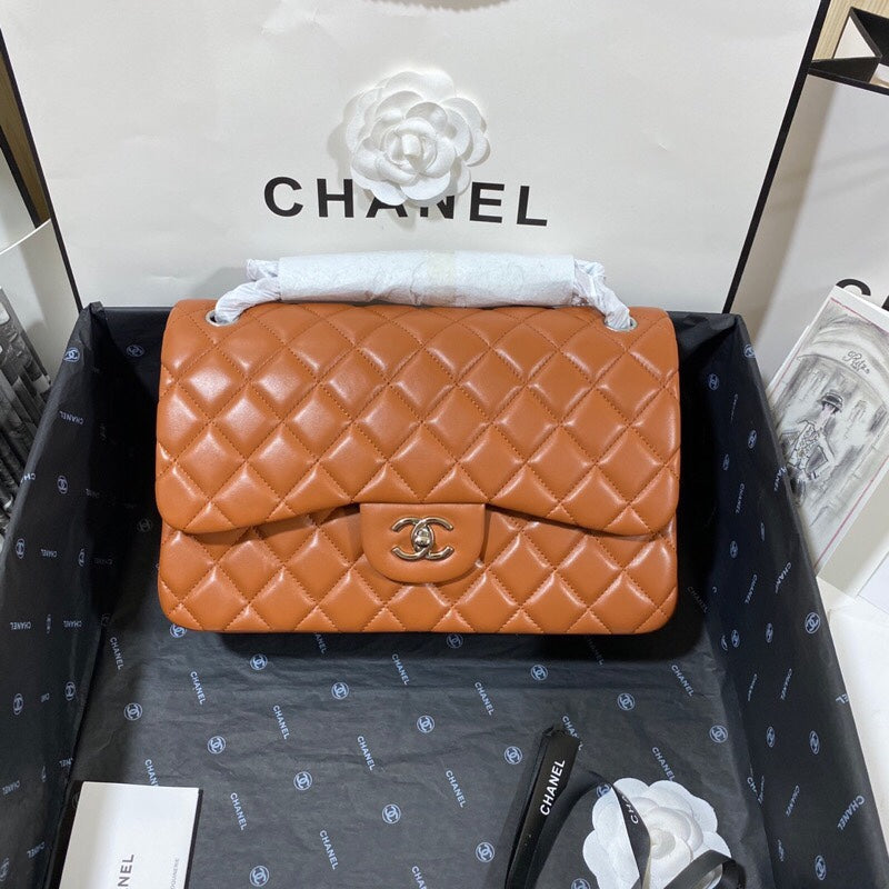 ChanelLarge Classic Handbag SiLouis Vuittoner Hardware Brown For Women Handbags, Shoulder Bags 11.8in/30cm