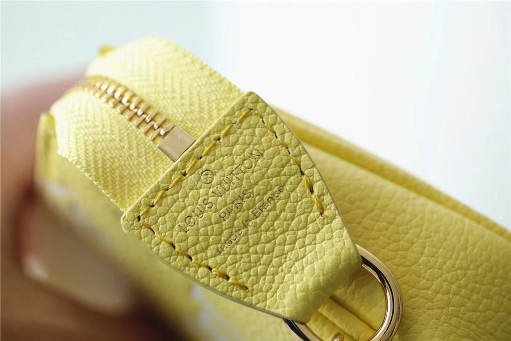 Louis Vuitton Mini Pochette AcGLAMIssoires Monogram Empreinte Lemon Curd Yellow For Women,  Shoulder And Crossbody Bags 15.5cm/6.1in Louis Vuitton M46129