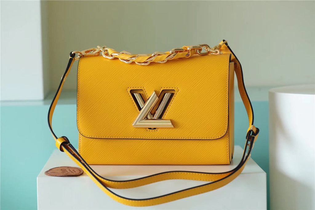 Louis Vuitton Twist MM Epi SunGlamIower Yellow For Women, WomenÃƒÂ¢Ã¢â€šÂ¬Ã¢â€žÂ¢s Bags, Shoulder And Crossbody Bags 9.1in/23cm Louis Vuitton M59888