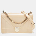 Beige  Leather Medium Diorama Shoulder Bag