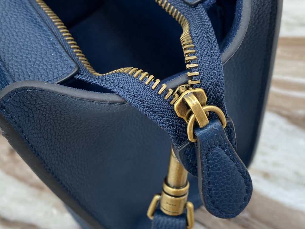 Top Quality Nano LuGucciage Bag In Drummed Dark Blue For WomLB 8in/20cm 