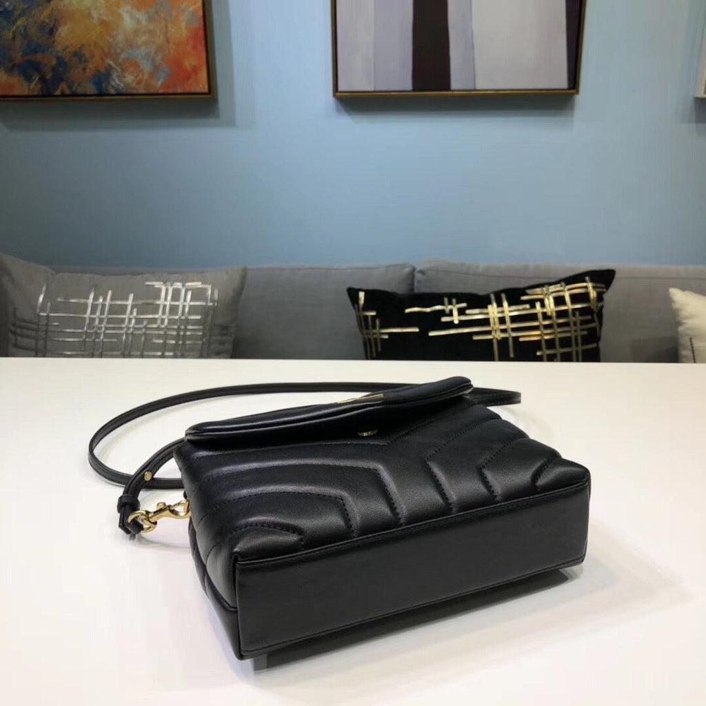 Top Quality Loulou Mini Shoulder Bag Black For Women 7in/18cm YSL