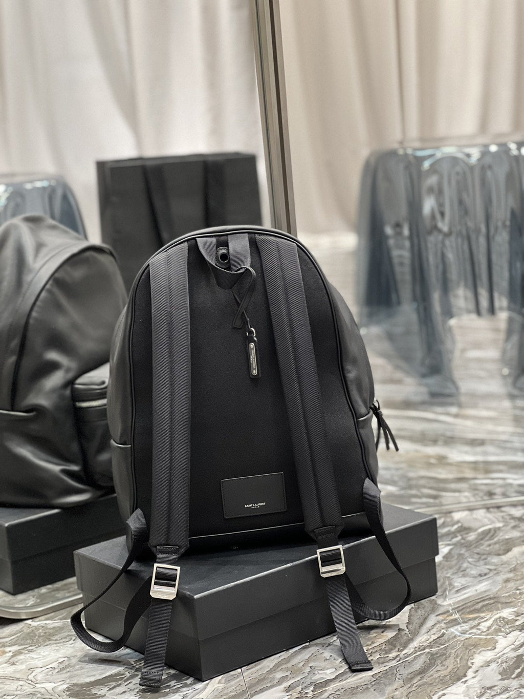 Top Quality City Backpack Unisex For Women 15in/38cm Black YSL