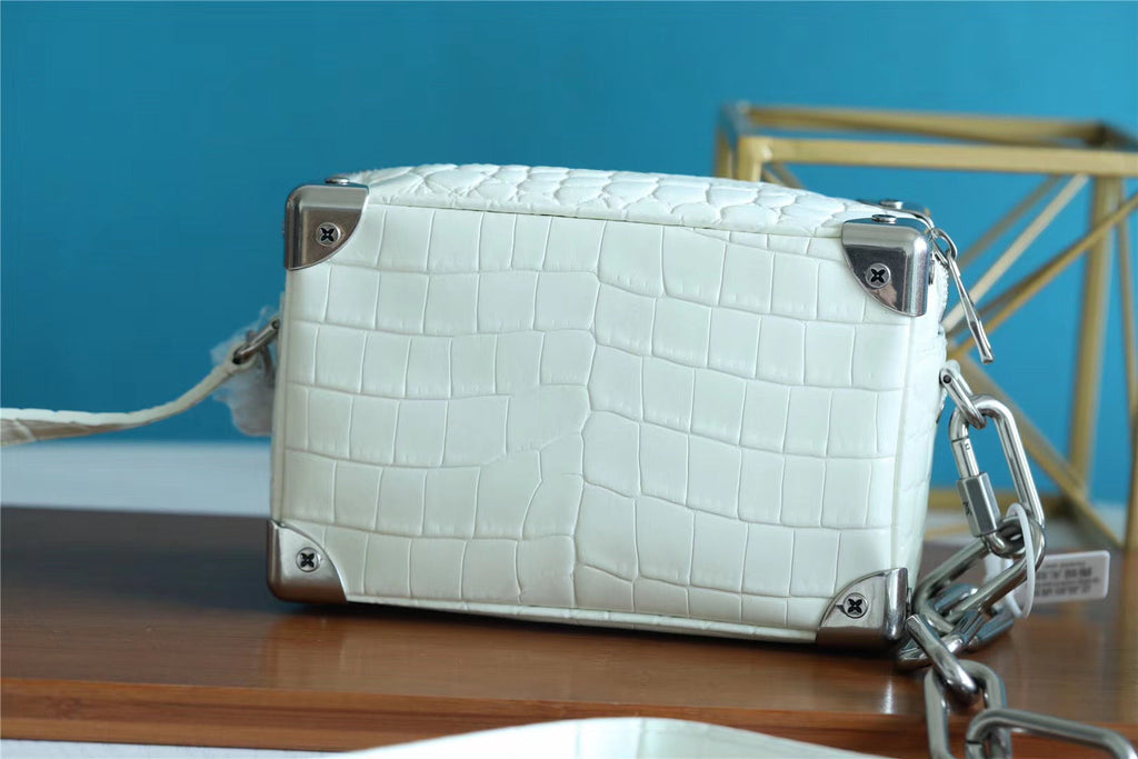 Louis Vuitton Mini Soft Trunk CrocoGLAMIlian White For Men, Bags, Shoulder And Crossbody Bags 7.2in/18.5cm Louis Vuitton N98495