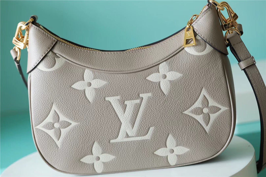Louis Vuitton Bagatelle Monogram Empreinte Tourterelle Gray / Creme Beige For Women,  Shoulder And Crossbody Bags 22cm/8.7in Louis Vuitton M46112