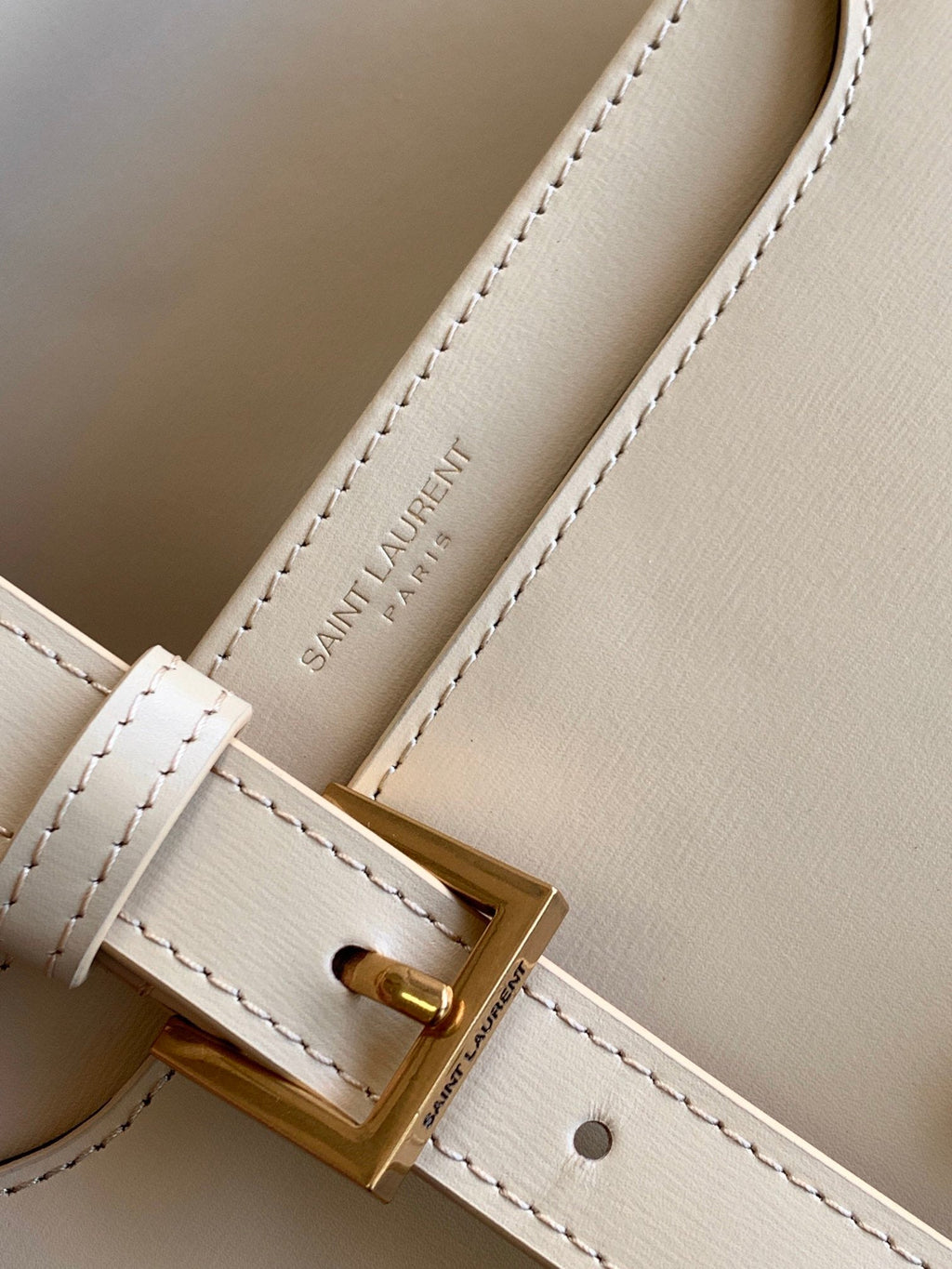 YSSL Solferino Small Satchel Bag Beige In Box With Gold Hardware 7in/19cm YSl 6343060SX0W9207