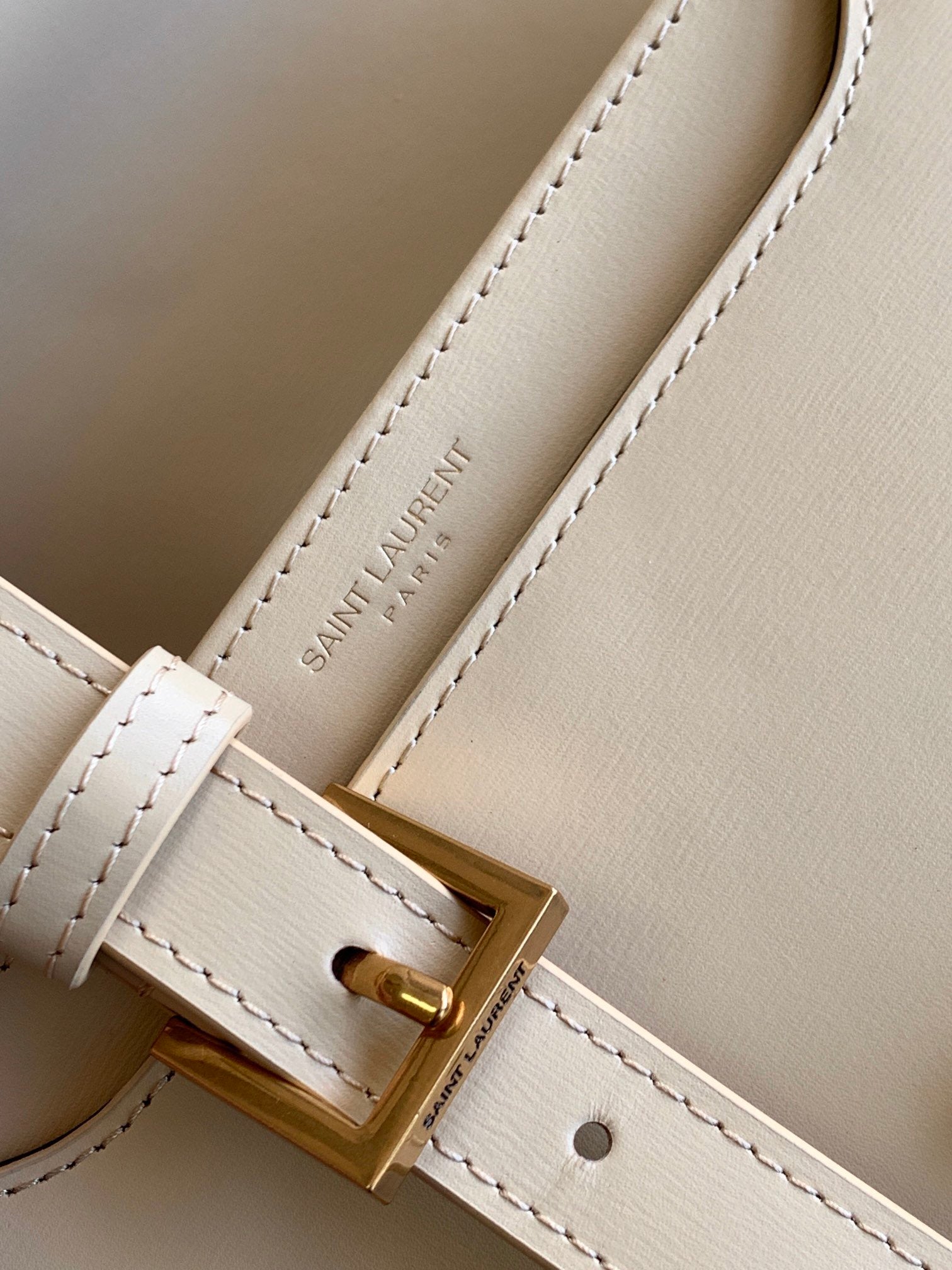 YSSL Solferino Small Satchel Bag Beige In Box With Gold Hardware 7in/19cm YSl 6343060SX0W9207