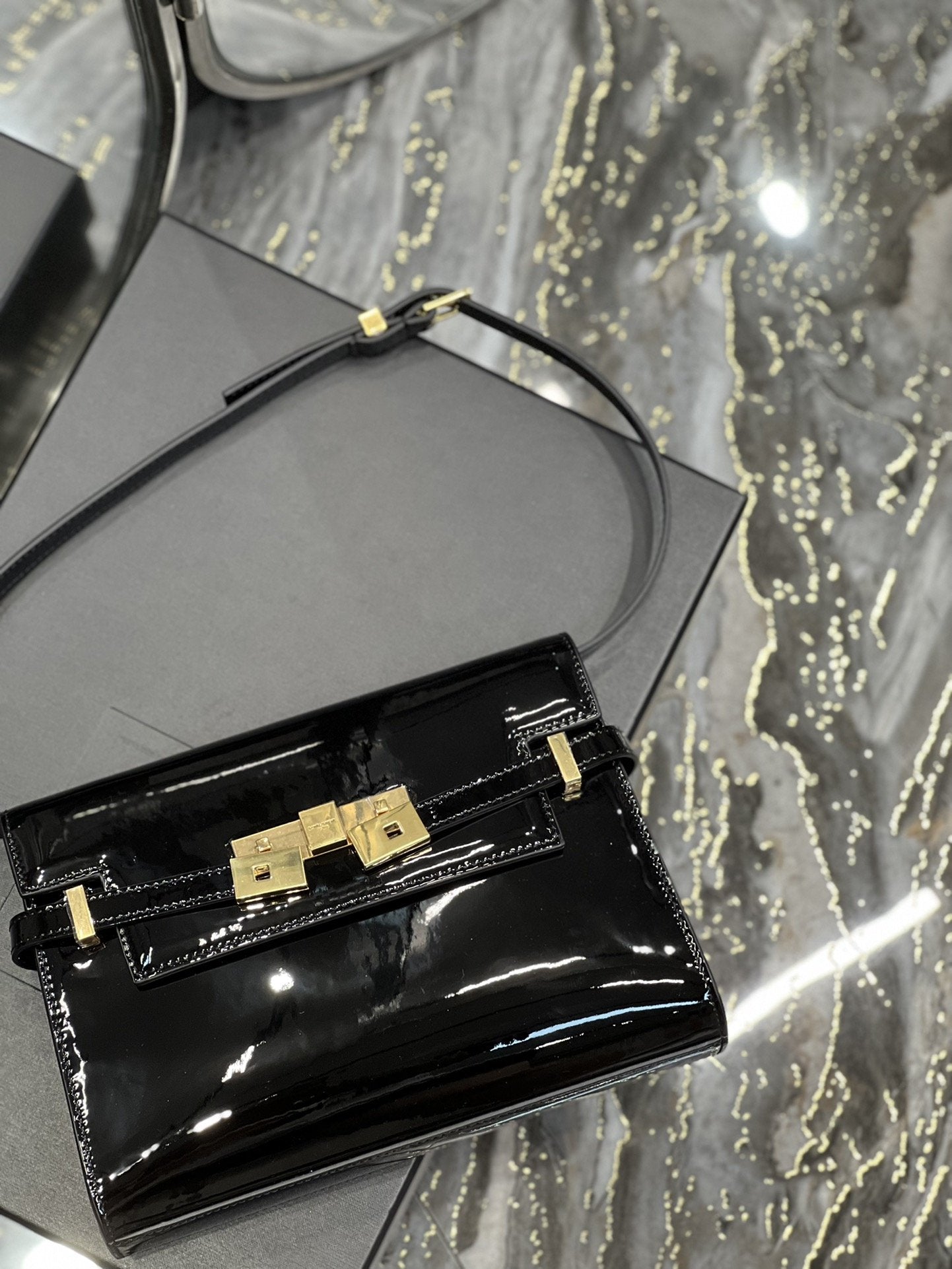 Manhattan Small Shoulder Bag Black For Women 9.4in/24cm YSL 675626B870J1000