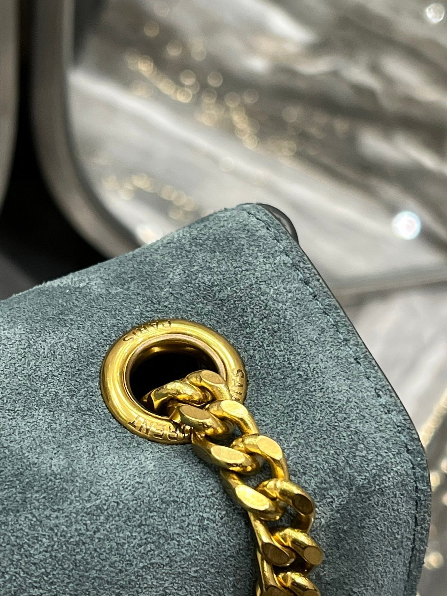 YSSL Kate Medium Reversible Chain Bag In Suede With Gold Hardware For Women 11in/29cm YSL