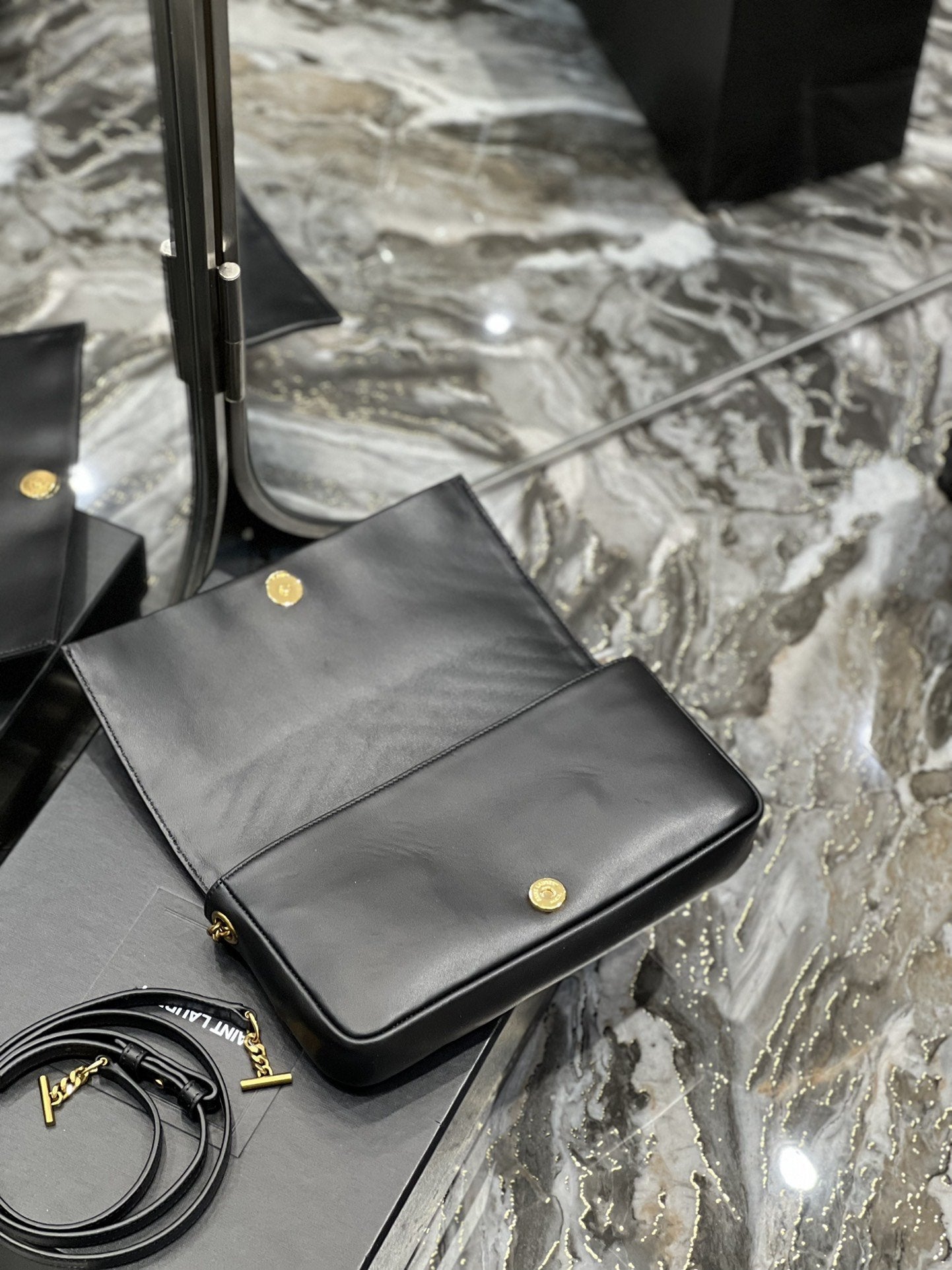 YSSL Kata 99 Chain Bag Black With Gold Hardware For Women 10in/26cm YSL