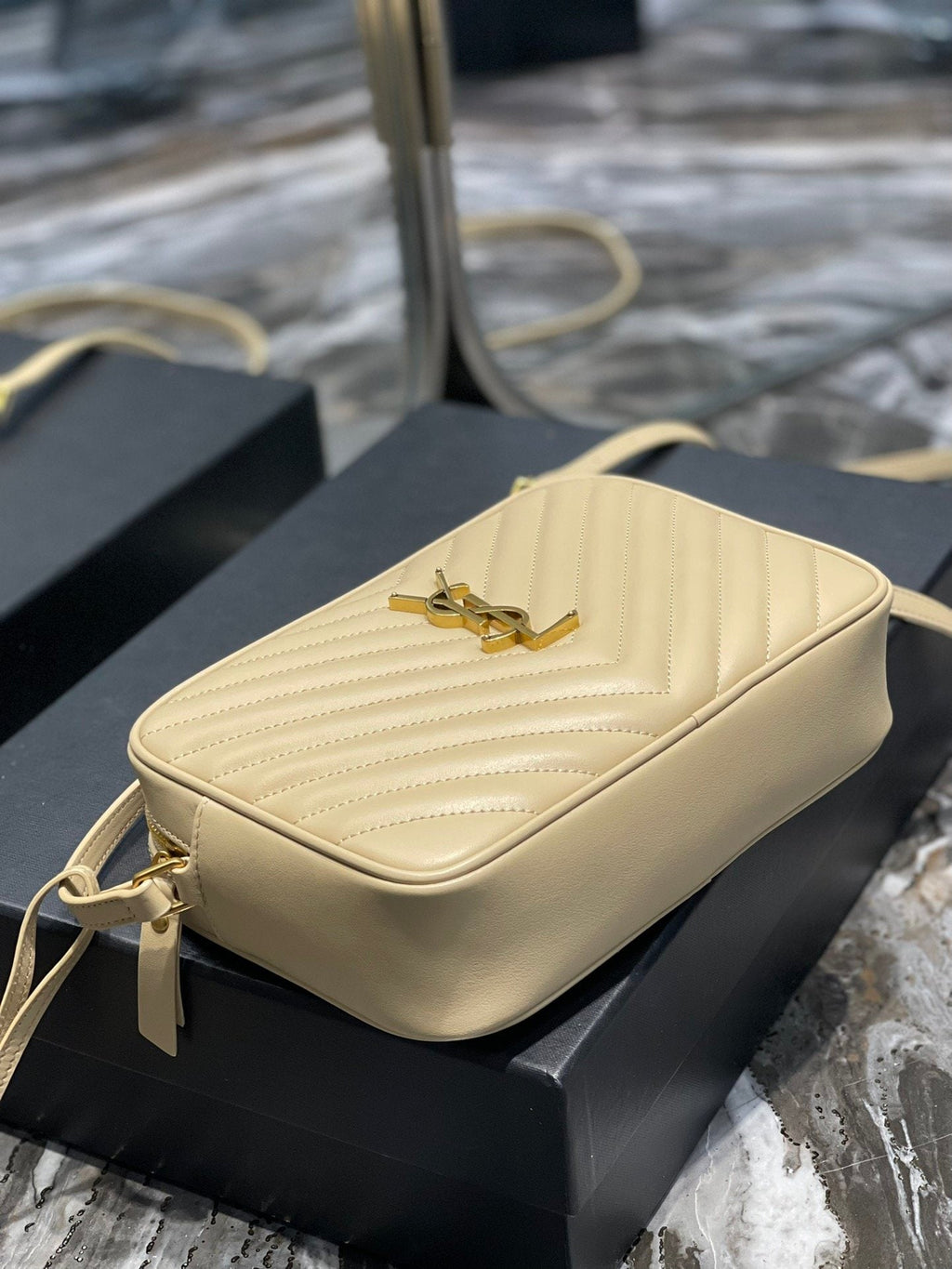 Top Quality Lou Camera Bag Beige With Gold Toned Hardware For Women 9in/23cm YSL 612544DV7072721