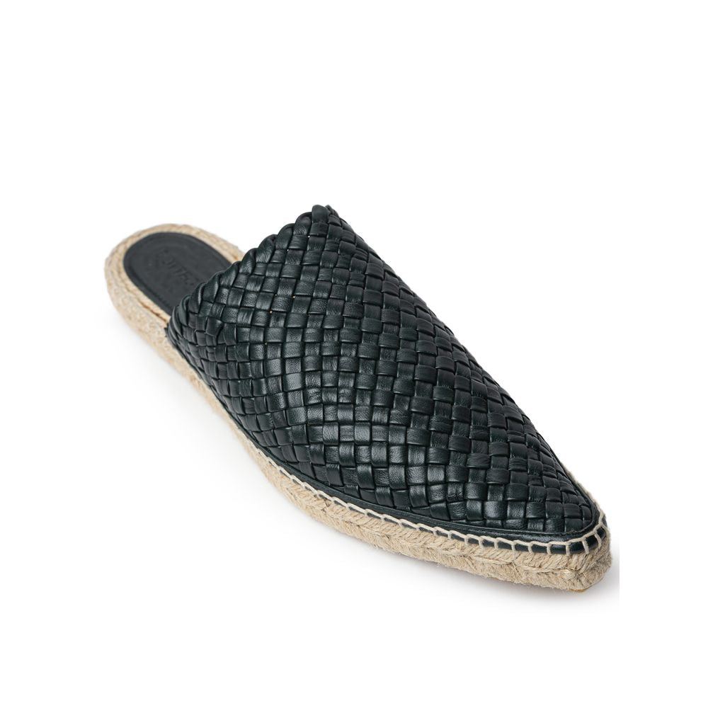 Bottega Veneta Green Leather Women's Espadrilles