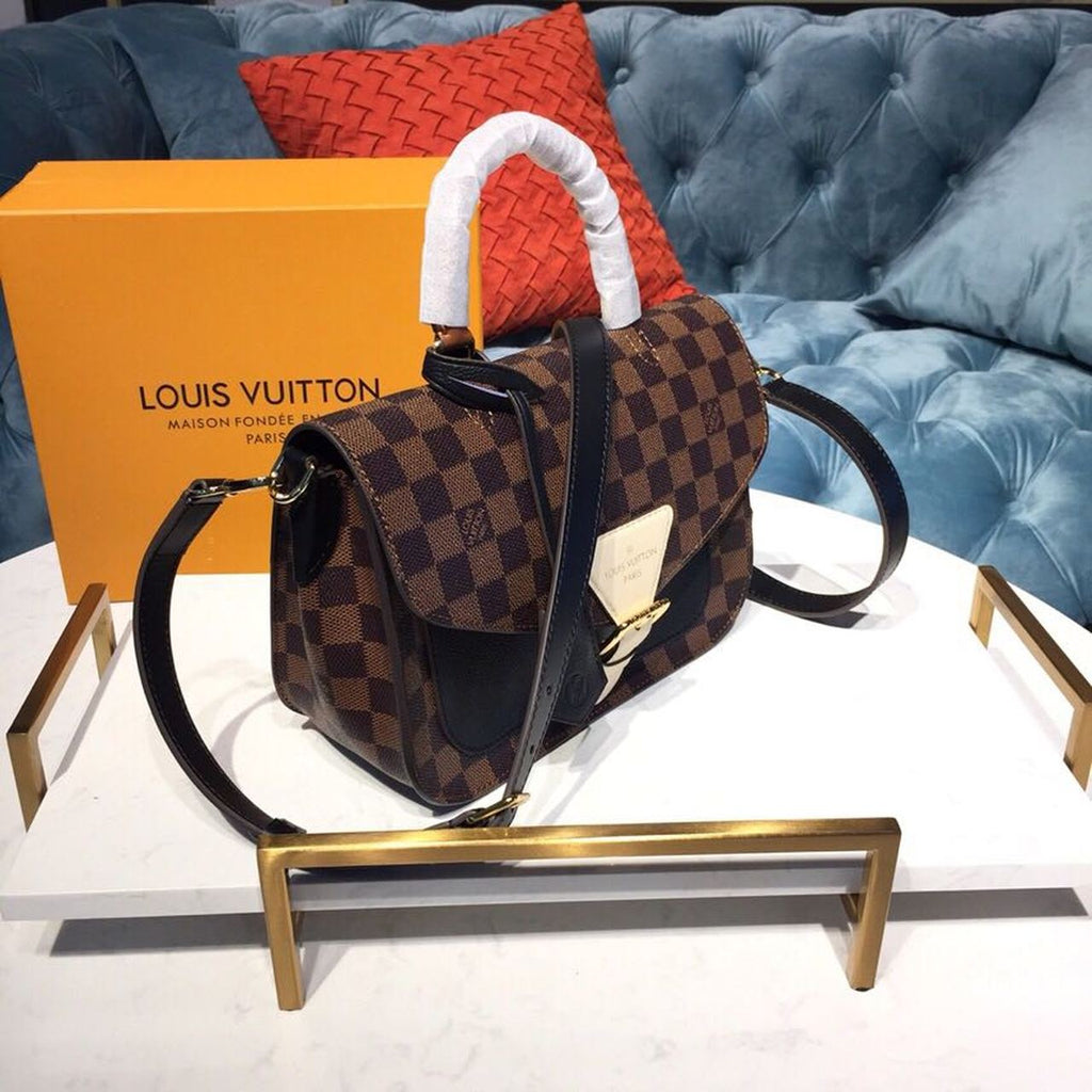 Louis Vuitton Beaumarchais Damier Ebene Black For Women, WoHandbag, Shoulder And Crossbody Bags 9.8in/25cm Louis Vuitton N40146