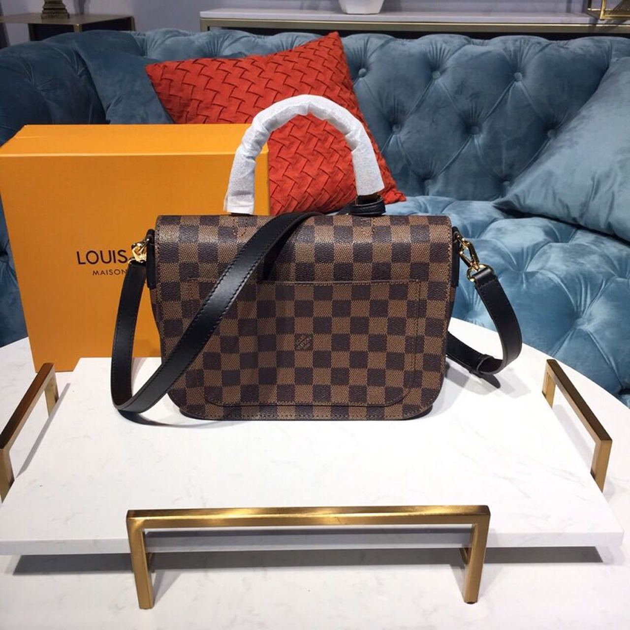 Louis Vuitton Beaumarchais Damier Ebene Black For Women, WoHandbag, Shoulder And Crossbody Bags 9.8in/25cm Louis Vuitton N40146