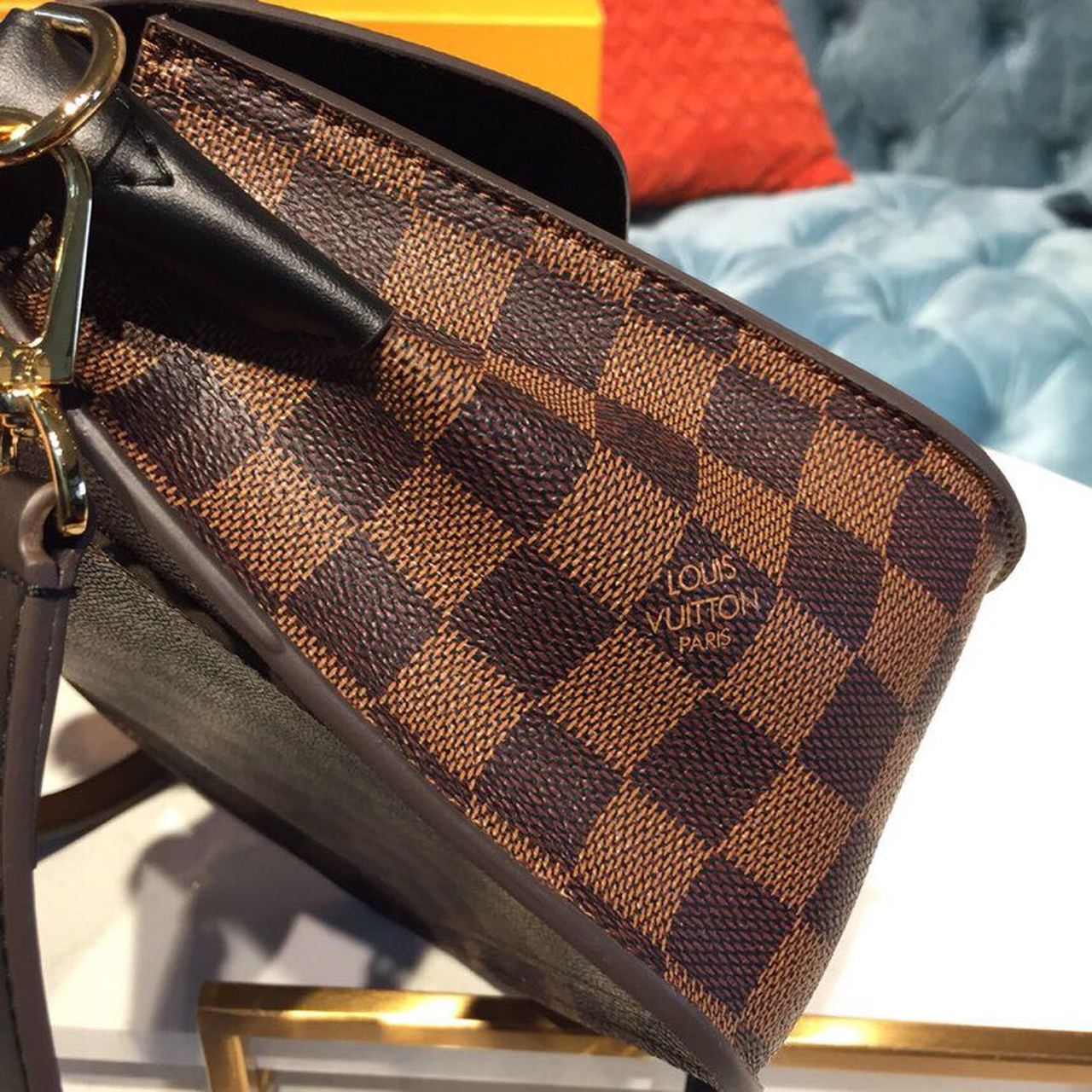 Louis Vuitton Beaumarchais Damier Ebene Black For Women, WoHandbag, Shoulder And Crossbody Bags 9.8in/25cm Louis Vuitton N40146
