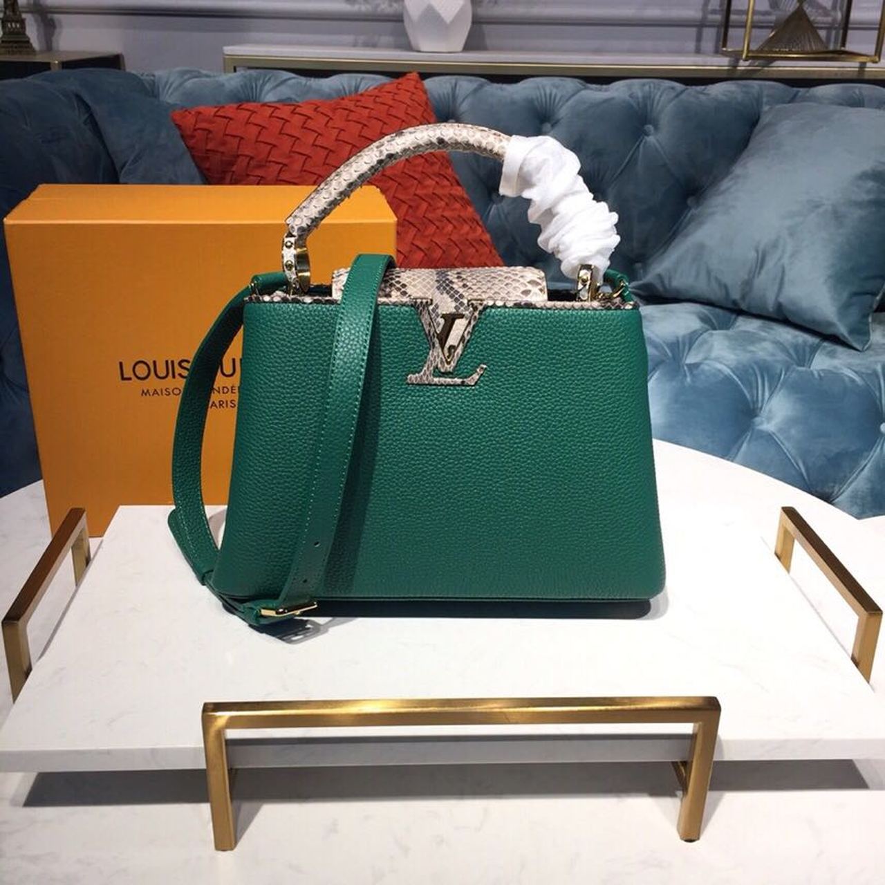 Louis Vuitton Capucines BB Taurillon And Python Green For Women,  Shoulder And Crossbody Bags 10.6in/27cm Louis Vuitton