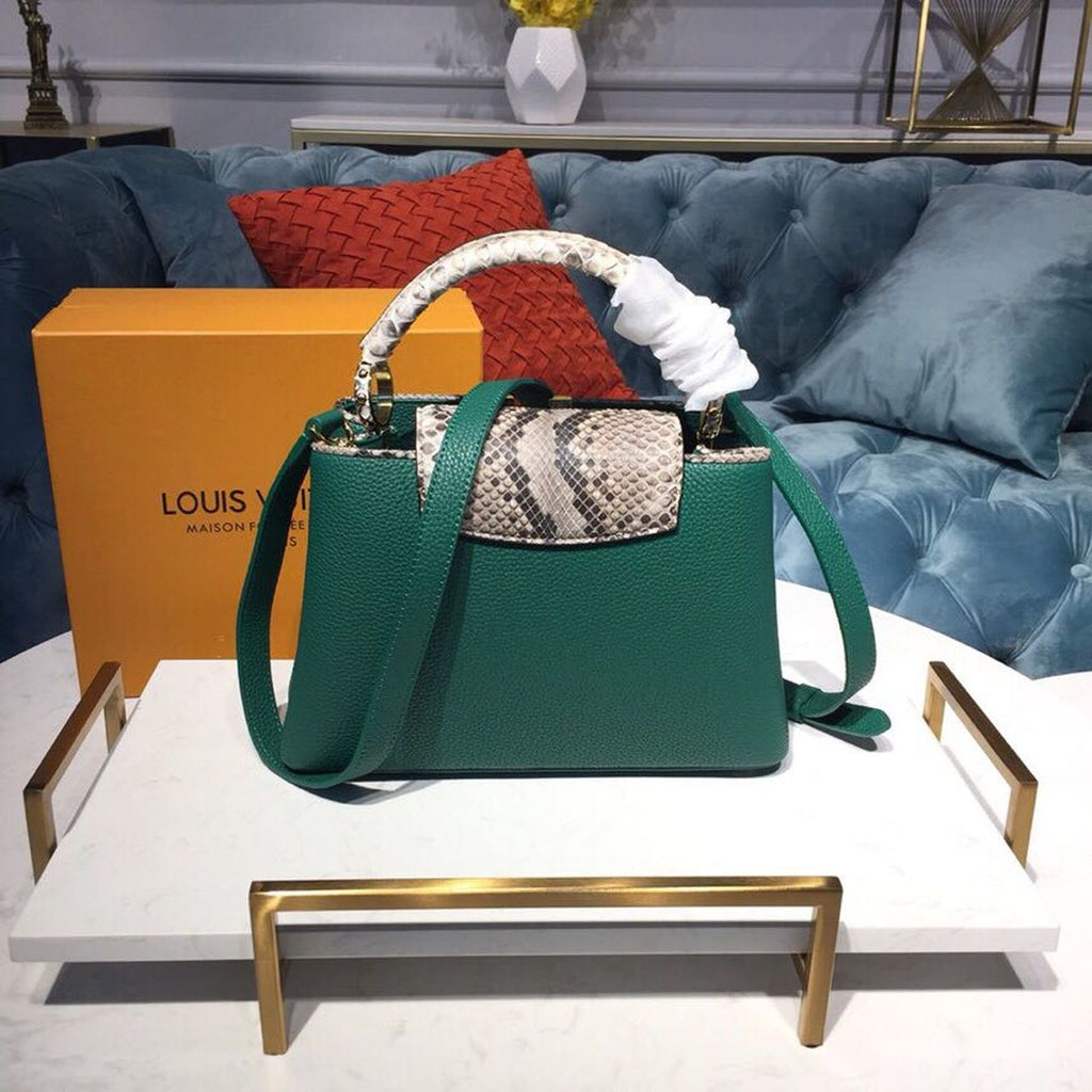 Louis Vuitton Capucines Taurillon And Python Green For Women,  Shoulder And Crossbody Bags 10.6in/27cm Louis Vuitton