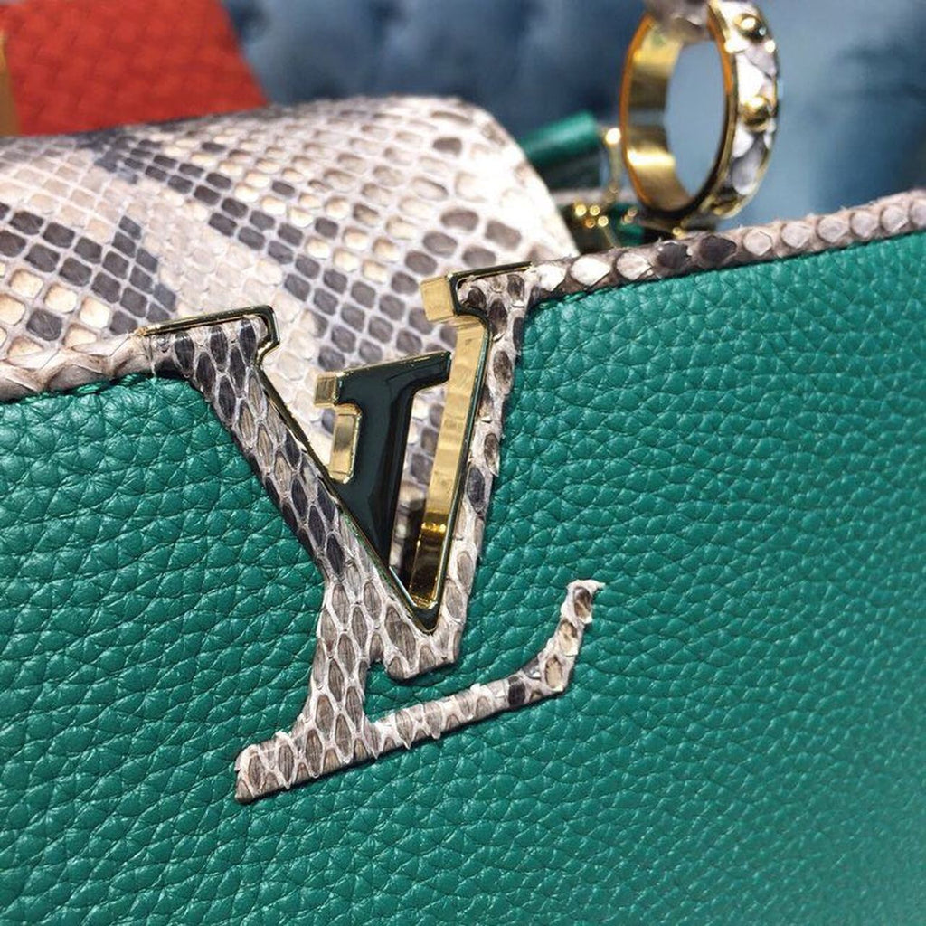 Louis Vuitton Capucines Taurillon And Python Green For Women,  Shoulder And Crossbody Bags 10.6in/27cm Louis Vuitton