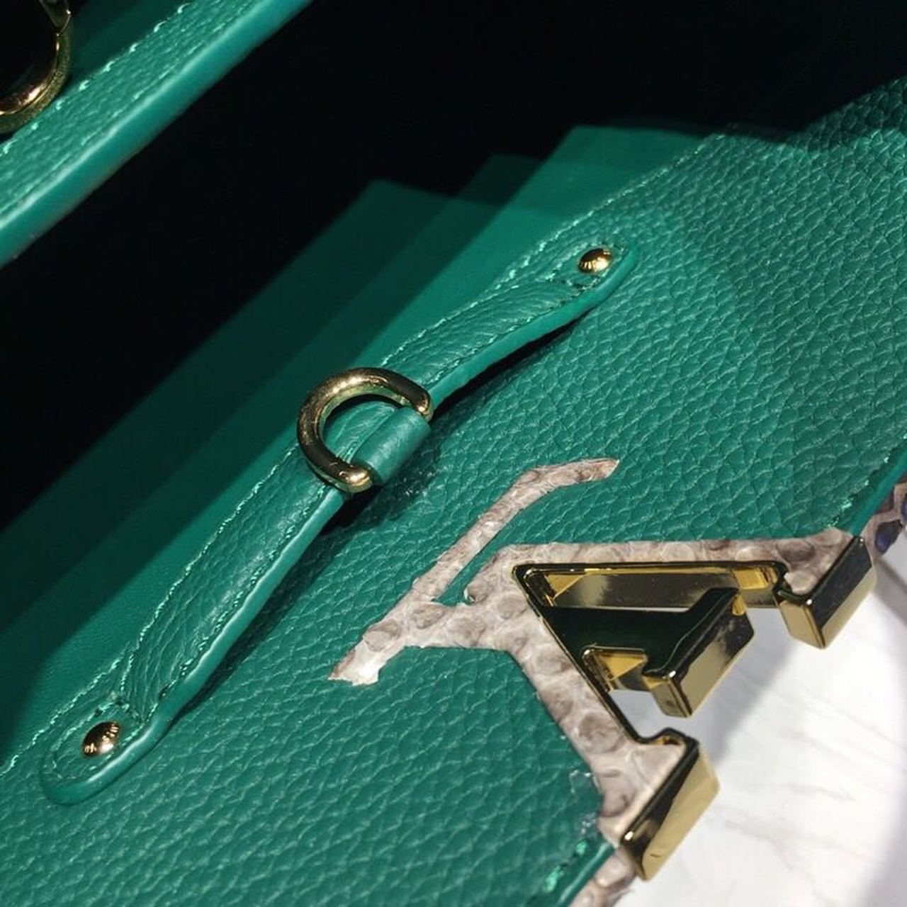 Louis Vuitton Capucines Taurillon And Python Green For Women,  Shoulder And Crossbody Bags 10.6in/27cm Louis Vuitton