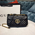 Gucci Marmont Small Matelassé Shoulder Bag Black Matelassé Chevron With A Heart For Women 10in/22cm Gucci 446744 DTDiorT 1000