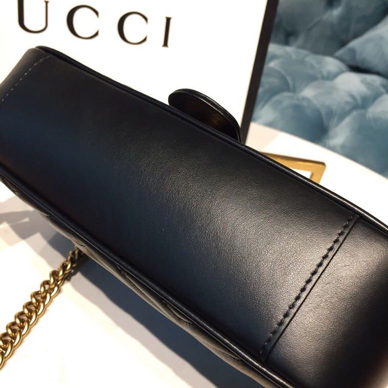 Marmont Small MatelassÃƒÂ© Shoulder Bag Black MatelassÃƒÂ© Chevron With A Heart For Women 10in/22cm 446744 DTGLAMIT 1000