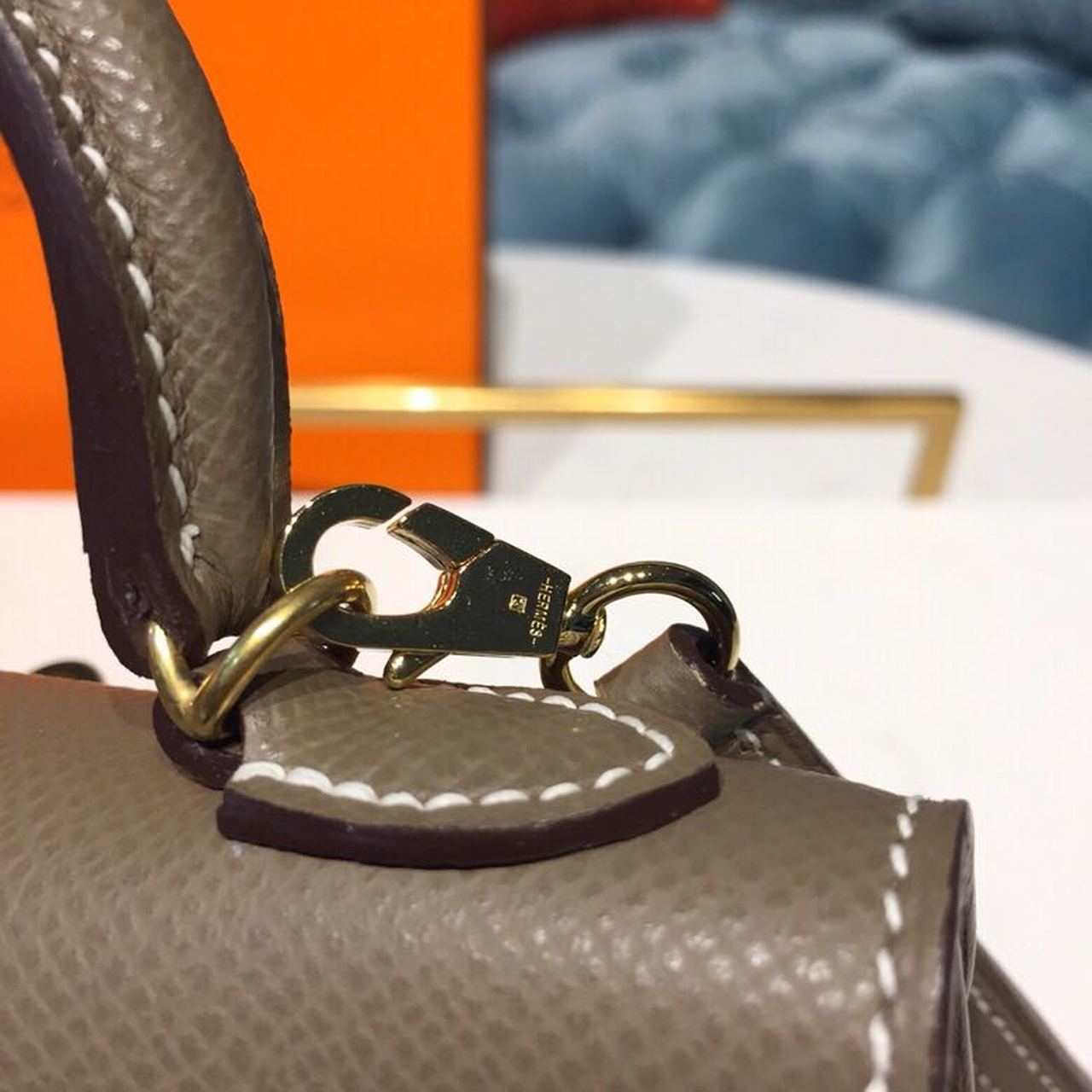 Mini Kelly 20 Sellier Epsom Etoupe Bag For Women, Handbags, Shoulder Bags 7.5in/20cm