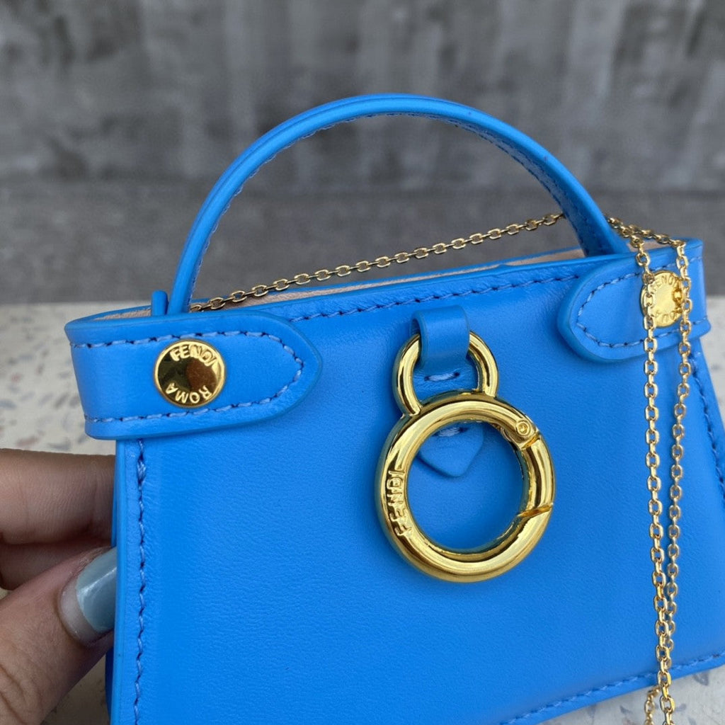 Nano Peekaboo Charm Crossbody Blue Bag For Woman 12cm/4.5in