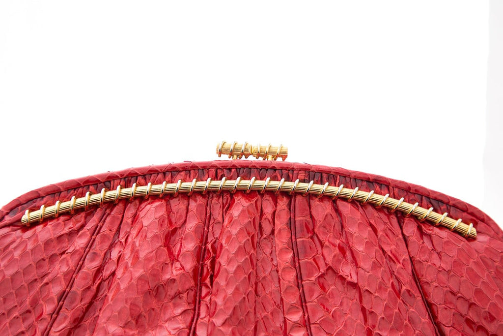 Judith Leiber Red Snake Clutch