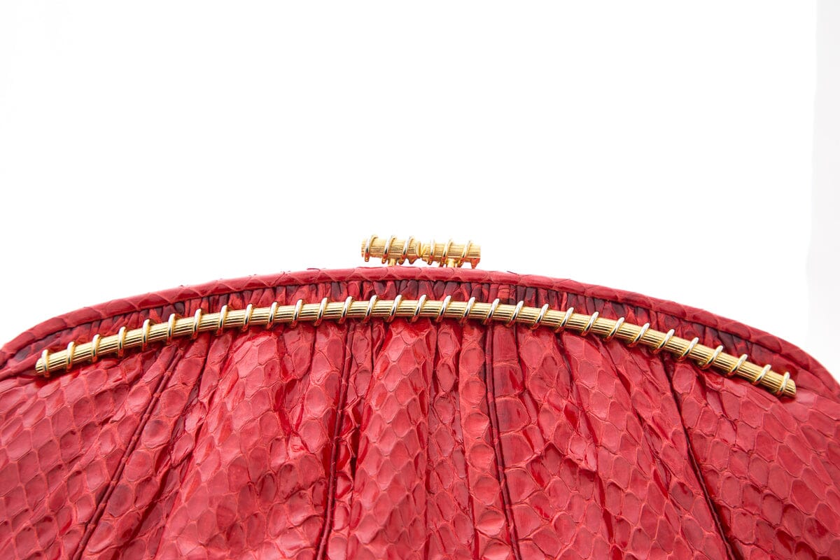 Judith Leiber Red Snake Clutch