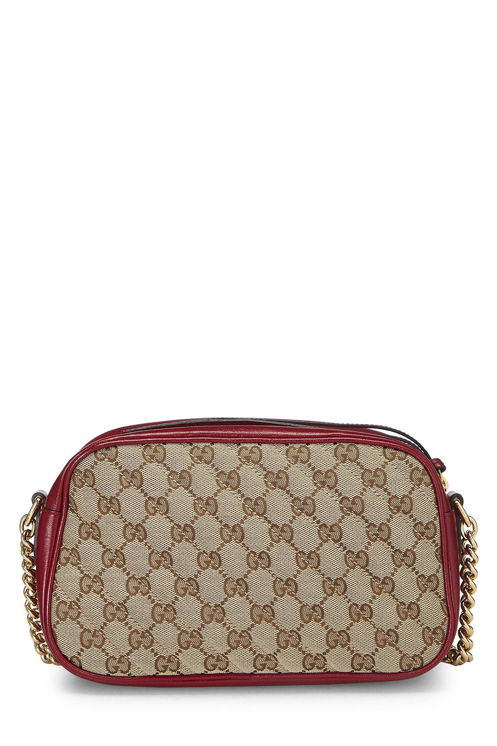 Gucci,  Red Original Gucci Canvas Marmont Crossbody Small, Red
