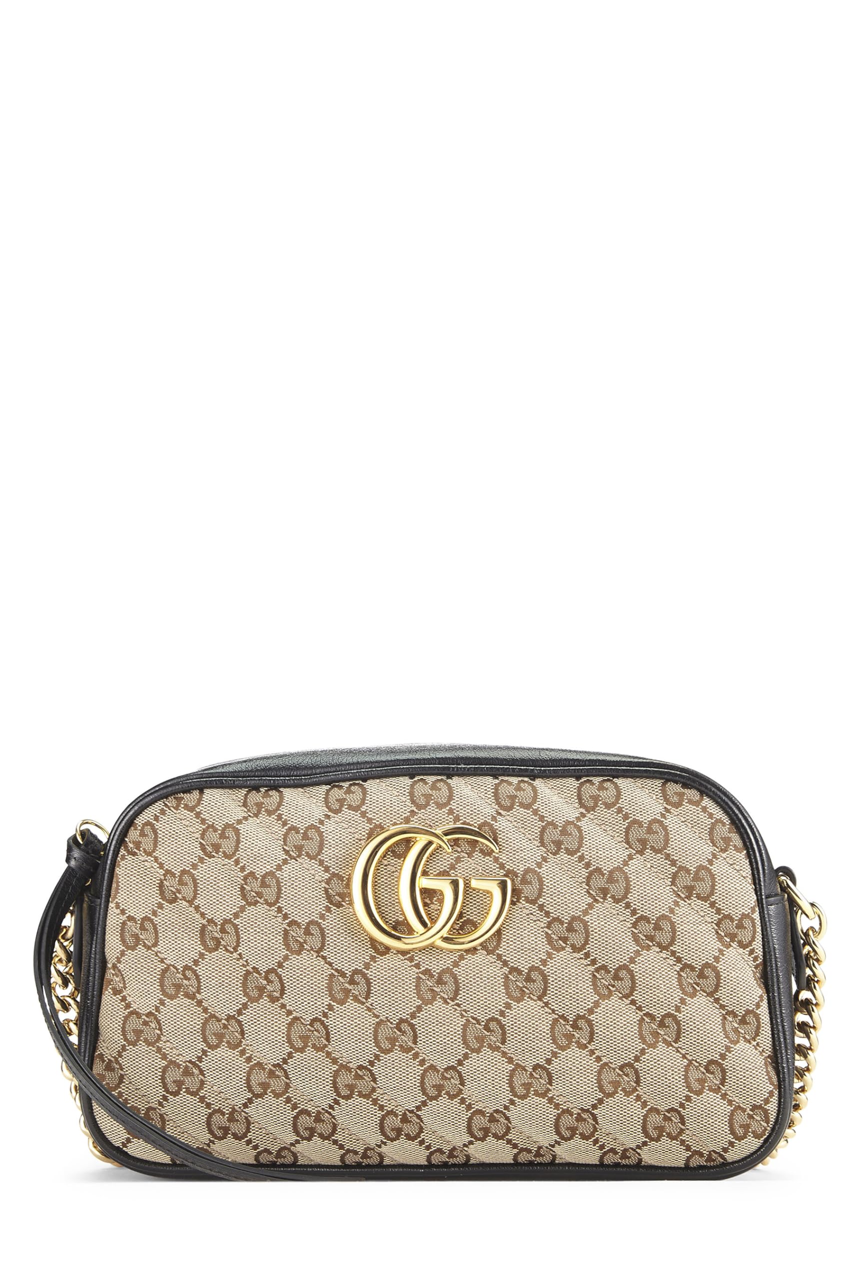 Gucci,  Black Original Gucci Canvas Marmont Crossbody Small, Black